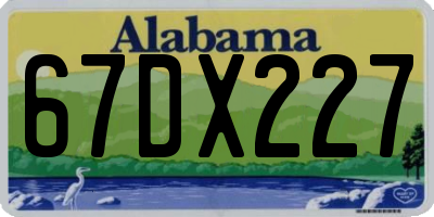 AL license plate 67DX227