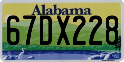 AL license plate 67DX228