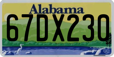 AL license plate 67DX230