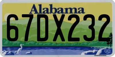 AL license plate 67DX232