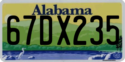 AL license plate 67DX235