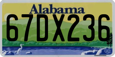 AL license plate 67DX236