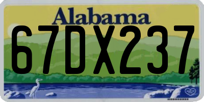 AL license plate 67DX237