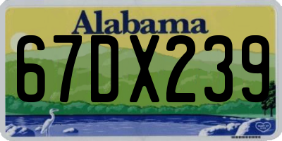 AL license plate 67DX239