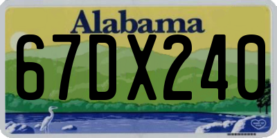 AL license plate 67DX240