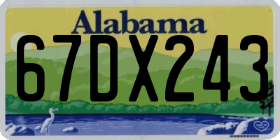 AL license plate 67DX243