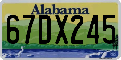 AL license plate 67DX245