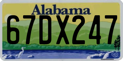 AL license plate 67DX247