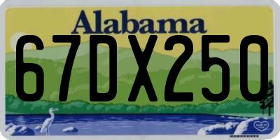 AL license plate 67DX250