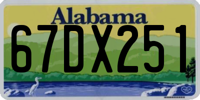 AL license plate 67DX251