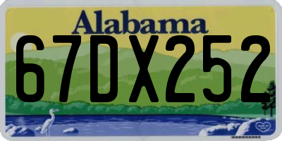 AL license plate 67DX252