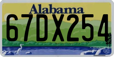 AL license plate 67DX254