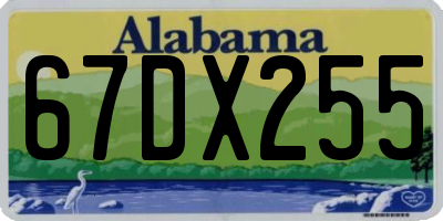 AL license plate 67DX255