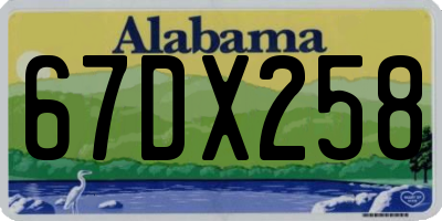 AL license plate 67DX258