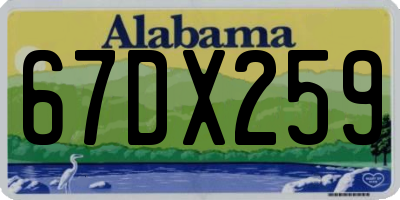 AL license plate 67DX259