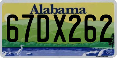 AL license plate 67DX262