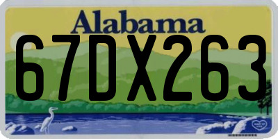 AL license plate 67DX263