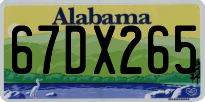 AL license plate 67DX265