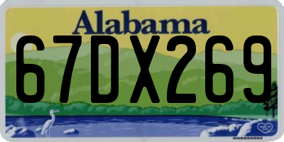 AL license plate 67DX269