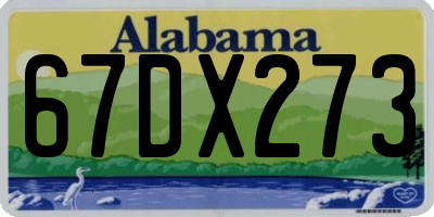 AL license plate 67DX273