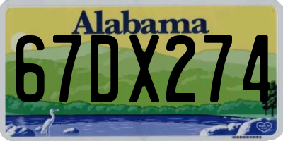 AL license plate 67DX274