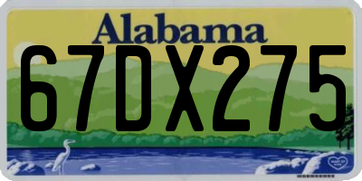 AL license plate 67DX275