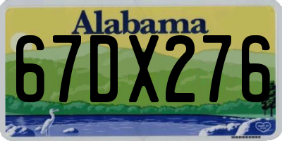 AL license plate 67DX276