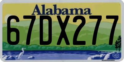 AL license plate 67DX277