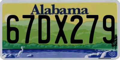 AL license plate 67DX279