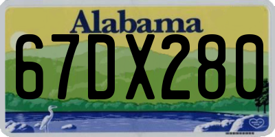 AL license plate 67DX280