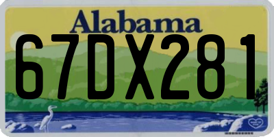 AL license plate 67DX281