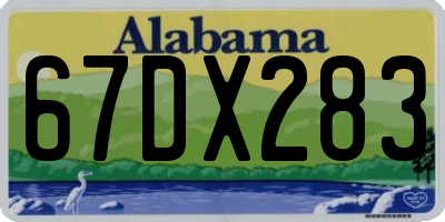 AL license plate 67DX283