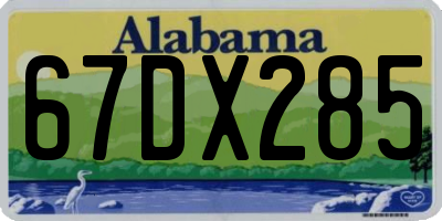 AL license plate 67DX285