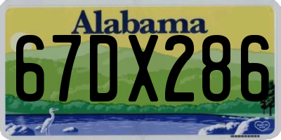 AL license plate 67DX286