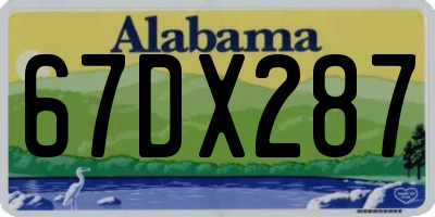 AL license plate 67DX287