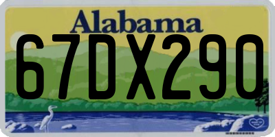 AL license plate 67DX290