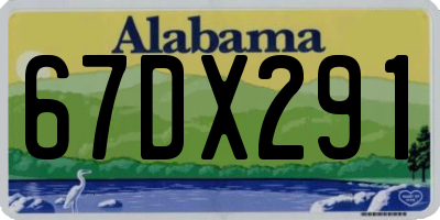 AL license plate 67DX291