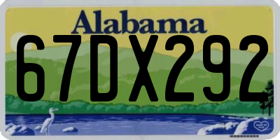 AL license plate 67DX292