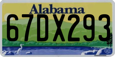 AL license plate 67DX293