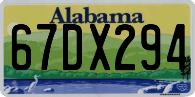 AL license plate 67DX294