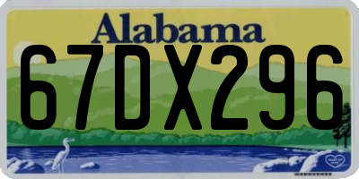 AL license plate 67DX296