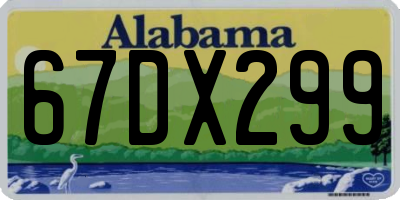 AL license plate 67DX299