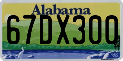 AL license plate 67DX300