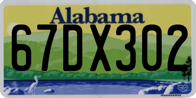 AL license plate 67DX302