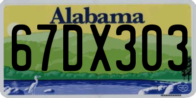 AL license plate 67DX303