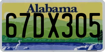 AL license plate 67DX305