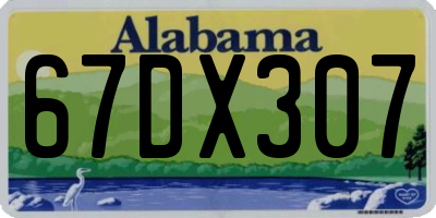 AL license plate 67DX307