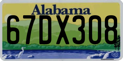 AL license plate 67DX308