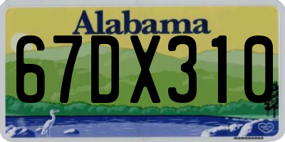 AL license plate 67DX310