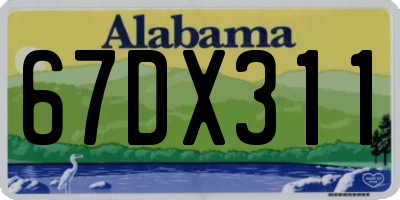 AL license plate 67DX311